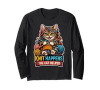 Knit Happens: Die Katze hat geholfen Langarmshirt