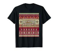 Knit Happens Holiday Witz Wortspiel Weihnachten Stricken Humor Preisgünstiges Grafik-T-Shirt