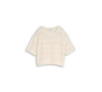 Tom Tailor Denim Relaxed Fit Pullover in Strickoptik in Offwhite, Größe S
