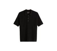 Poloshirt MARC O'POLO "mit vertikaler Strickstruktur", Herren, Gr. XL, schwarz, Obermaterial: 100% Baumwolle, unifarben, regular fit, Bündchen, Shirts (33860143-XL) schwarz
