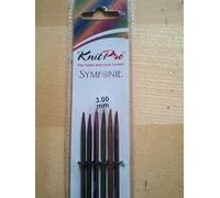 Knit Pro Nadelspiel, Symfonie, 15 cm Länge, Holz, 2,5 3,0 3,5 frei wählbar (3.0)