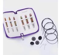 Knit Pro Symfonie Rundstricknadel-Set aus Holz, kurz, austauschbar, 8,9 cm (6 Paar Nadelspitzen mit 4 Kabeln und Zubehör) 3,50, 4,00, 4,50, 5,00, 5,50, 6,00 mm