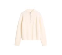 Troyer MARC O'POLO DENIM, Damen, Gr. XL, weiß (weiß blush), Strick, Obermaterial: 100% Schurwolle, regular fit normal, Pullover Troyer, regular mit weicher Haptik, reine Wolle (12574165-XL) weiß blush