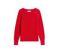 Strickpullover MARC O'POLO "aus Heavy-Weight-Organic-Cotton", Damen, Gr. L, bright rot, Obermaterial: 100% Baumwolle, unifarben, Rundhals, Pullover Strickpullover (13994129-L) bright rot