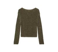 Strickpullover MARC O'POLO "aus Bio-Baumwolle-Mix", Damen, Gr. M, medium grün, Obermaterial: 61% Baumwolle, 39% Polyamid, unifarben, Rundhals, Pullover Strickpullover (32082736-M) medium grün