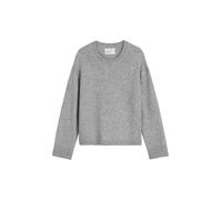 Strickpullover MARC O'POLO "aus softem Schurwolle-Mix", Damen, Gr. S, light grau melange, Obermaterial: 75% Schurwolle, 25% Polyamid, unifarben, Rundhals, Pullover Strickpullover (21720360-S) light gr