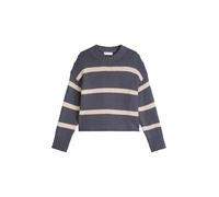 Rundhalspullover MARC O'POLO "aus hochwertigem Baumwoll-Mix", Damen, Gr. S, dunkelblau, Obermaterial: 94% Baumwolle, 6% Polyamid, unifarben, Rundhals, Pullover Rundhalspullover (64417135-S) dunkelblau