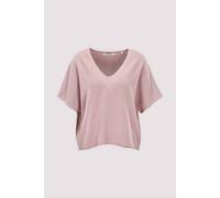 Kurzarmpullover MARC O'POLO, Damen, Gr. S, mild rose, Strick, Obermaterial: 100% Baumwolle, loose fit normal, V-Ausschnitt, Bündchen, Pullover, loose aus reinem Baumwollgarn (37074055-S) mild rose