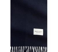 Fransentuch MARC O'POLO "aus softer Schurwolle", Damen, blau (deep night blau), Obermaterial: 100% Schurwolle, unifarben, Modetücher (11614158-0) deep night blau