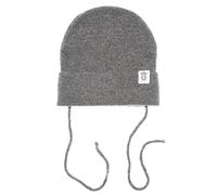 KNITAS Einlagig Gestrickte Babymütze aus Merino und Kaschmirwolle für Baby Kleinkind I Superweiche und warme Mütze für Neugeborene 6-12 Monate I Babies Wintermütze in der Farbe Grau