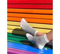 Knitido Rainbows, Kurze Zehensocken mit bunten Zehen, 95% Baumwolle, 1 er Pack, für Damen, Herren und Kinder