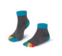 Knitido Rainbows, Kurze Zehensocken mit bunten Zehen, 95% Baumwolle, 1 er Pack, für Damen, Herren und Kinder