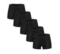 KNITLORD Herren Bambus Boxershorts, Ultra-weich und atmungsaktiv Männer Unterhosen, Boxer Shorts Schwarz 5er Pack L