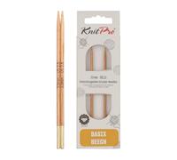 KnitPro Austauschbare Rundstricknadeln Basix Birch - 3,00 mm - 8,5 cm - Birkenholz, Multicolor