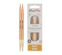 KnitPro Basix Birch: Knitting Pins: Circular: Interchangeable: Standard: 11.6cm x 5.50mm, Birkenholz, Multi-Colour, 11.6cm x 5.5mm