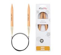 KnitPro Basix Birch Rundstricknadel, 80 cm Länge x 12.00 mm Stärken, Braun