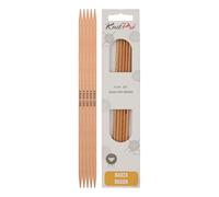 KnitPro Basix Birch Strumpfstricknadeln 5-Stücke, 20 cm Länge x 4.00 mm Stärke, Braun
