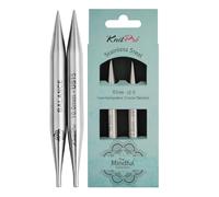 KnitPro K36164 Nadel Tipps, Edelstahl, Silber, 13cm, 10mm, 2 Count