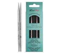 KnitPro Nadelspitzen K36156 – Mindful Kollektion, 13 cm, 4,5 mm, Silber, 2er-Set
