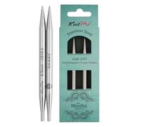 KnitPro Nadelspitzen K36160 – Edelstahl, Silber, 13 cm, 6,5 mm – 2 Stück