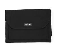 KNITPRO K12862 Faltbares Stricknadeletui mit Doppelspitze - Umschlagform mit Zwei magnetischen Knöpfen, Wildlederimitat, anthrazit, 22 x 17.5 x 1.5cm