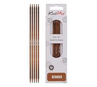 KnitPro Strumpfstricknadeln K31007 – Birke, Braun, 15 cm, 3,5 mm, 5er-Set