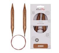 KnitPro Ingwer-feste Rundstricknadeln 100 cm x 15 mm Braun