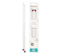 KnitPro K12251 Jackenstricknadeln, Holz, Silber, 2 mm