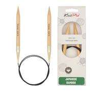 KnitPro K22255 Rundstricknadel, Bamboo, Braun, 80 cm x 9 mm