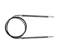 KnitPro K29076 Rundstricknadeln, Holz/Messing/Nylon, Grau, 60 x 0.1 x 0.1 cm