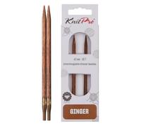 KnitPro Nadelspitze Ginger kurz Holz Braun 4,5 mm