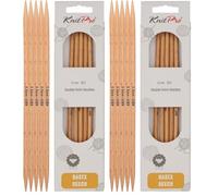 KnitPro K35120 Strumpfstricknadeln, Wood, Braun, 20 cm x 5.5 mm, 5 (Packung mit 2)