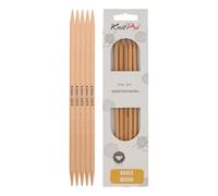 KnitPro K35121 Strumpfstricknadeln, Wood, Braun, 20 cm x 6 mm, 5, Natürliche Birke