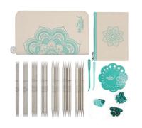 KnitPro Sockenstricknadel-Set Mindful Grateful K36331 – Edelstahl, Blau & Ecru, One Size