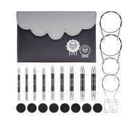 KnitPro Karbonz austauschbares Nadelset - Paar 9 x 10 Rundstricknadeln mit Zubehör. Karbonz Deluxe-Set für Anfänger, Profis und Geschenkbox