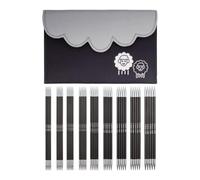 KnitPro Karbonz Doppelspitznadel-Set - 9 x 15 cm Doppelstricknadeln, 5er-Set. Karbonz Deluxe-Set für Anfänger, Profis und Geschenkset