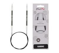 KnitPro Rundstricknadeln Karbonz – 60 cm – 3,75 mm – Karbon/Messing, Schwarz/Silber
