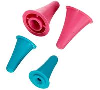 KnitPro Knit Pro Spitzenschoner je 1 Paar klein + groß Strickspitzenschoner, Kunststoff, lila/türkis, 11x5x1 cm, 4-Einheiten