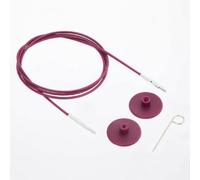 KnitPro Nadelseil The Mindful Collection, Edelstahl, rote Nylonummantelung, 100 cm