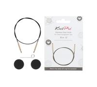 KnitPro - KnitPro The Mindful Collection Edelstahl Schwarz/Gold Fest Austauschbar Kabel für 80cm Nadel - 1 Stück