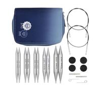 KnitPro Nova-Set mit austauschbaren Nadeln - 5 Paar 13 cm lange Rundstricknadeln mit Zubehör, Nova-Chunky-Set für Anfänger, Profis und Geschenkbox