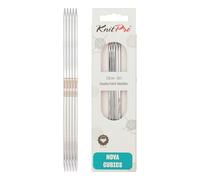 KnitPro Strumpfstricknadeln Nova Cubics K12126 – Messing, Silber, 3,25 mm x 20 cm