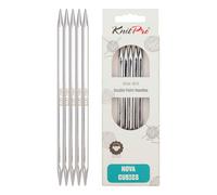 KnitPro Strumpfstricknadeln Nova Cubics K12133 Silber 6 mm x 20 cm 5 St