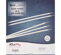 KnitPro Nova cubics-Nadelspiele im Set 20cm, Messing, Gold, 20 cm