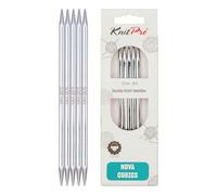 KnitPro Strumpfstricknadeln Nova Cubics K12112 – 5,5 mm, 15 cm, 5 Stück, Silber