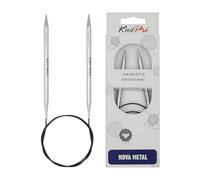 KnitPro Nova Metal: Knitting Pins: Circular: Fixed: 150cm x 6.00mm, Silver, 150cm x 6mm