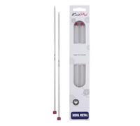 KnitPro 25 cm x 3.5 mm Nova Single Pointed Needles, Silver