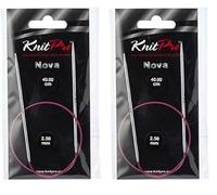 Knitpro Nova Metall vernickelte Rundstricknadeln, 2,50mm / 40cm (10302) (Packung mit 2)