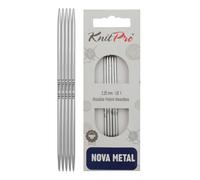 KnitPro Nadelspiel Nova Metal – Metall 10 cm 2,25 mm (1 Einheit)
