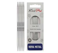 KnitPro Nadelspiel Nova – Metallnadeln mit Doppelspitze, kurz, 10 cm, 3 mm